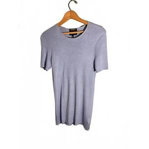 Akris Light Blue Short Sleeve Silk Knit Top Large